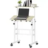 HOMCOM Bureau assis debout bureau réglable en hauteur 60 x 60 cm à rou...