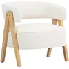 HOMCOM Fauteuil de salon en tissu bouclette, chaise rembourrée, assise...