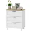 HOMCOM Commode 3 tiroirs meuble de rangement style moderne pieds en bo...