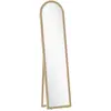 HOMCOM Miroir de sol arqué pleine longueur 40 x 160 cm en verre beige