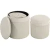 HOMCOM Lot de 2 poufs de rangement en velours, repose-pieds ronds gigo...