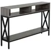 HOMCOM Console d'entrée industrielle 120 x 23,5 x 75 cm Bois Gris