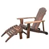 HOMCOM Outsunny - fauteuil Adirondack - Bois de sapin - 120x72x96cm - Marron