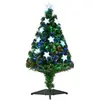 HOMCOM Sapin de Noël artificiel fibre optique LED multicolore étoile H90 cm
