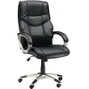 HOMCOM Chaise Bureau Luxe Pivotant Fauteuil Ordinateur Manager Noir