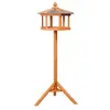 HOMCOM Mangeoire sur pied nichoir a plateau station a oiseau bois pour...