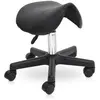 HOMCOM Tabouret de massage pivotant 360° revêtement synthétique noir