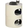 HOMCOM Tour pour chat modulable zippée 3 parties - tonneau griffoir chat 2 pompons - sisal naturel peluche crème