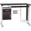 HOMCOM Bureau informatique design 100L x 52l x 75h cm brun noir et blanc