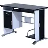 HOMCOM Bureau informatique design en mdf 100 L x 52 I x 75H cm noir et blanc