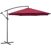 Outsunny Parasol déporté octogonal à manivelle inclinable manivelle avec pied en acier diamètre 3 m rouge