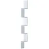 Étagère d'angle murale HOMCOM - Zigzag - Blanc - 120 cm - 5 niveaux