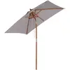 Outsunny Parasol rectangulaire inclinable bois polyester haute densité 200x150x230cm Gris