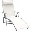 Outsunny Transat inclinable multi-positions pliable blanc