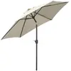 Outsunny Parasol inclinable de jardin crème