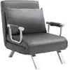 HOMCOM Fauteuil chauffeuse canapé-lit Convertible 1 Place déhoussable ...