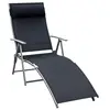 Outsunny transat chaise longue bain de soleil pliable dossier inclinab...