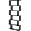 Bibliothèque étagère zig zag HOMCOM - Design contemporain - 6 niveaux - Noir