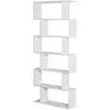 HOMCOM Bibliothèque étagère zig zag design contemporain 80l x 23l x 192h cm 6 niveaux blanc