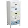 HOMCOM Chiffonnier Meuble de Rangement Style Néo-Rétro Graphique 5 Tir...