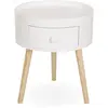 HOMCOM Chevet table de nuit ronde 1 tiroir design scandinave bicolore