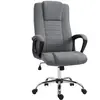 Fauteuil de bureau à roulettes HOMCOM - Lin gris foncé - Ergonomique p...