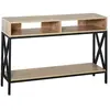 Table Console d'Entrée Industriel - HOMCOM - Bois Chêne - 120 x 23,5 x 75 cm