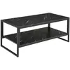 Table Basse Moderne HOMCOM avec 2 Étagères - Noir - 106 x 50 x 47 cm
