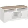 Meuble TV - HOMCOM - Banc TV en Bois - Grand Espace de Rangement - Bla...