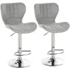 HOMCOM Lot de 2 tabourets de bar style contemporain réglable pivotant gris