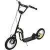 HOMCOM Trottinette Patinette Enfant Grands Pneus Guidon Réglable 2 Freins Béquille Noir