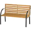 Outsunny Banc de jardin 2 places style rural chic acier époxy bois lasuré