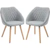 HOMCOM Chaises de visiteur design scandinave lot de 2 chaises pieds ef...