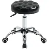 HOMCOM Tabouret massage réglable pivotant assise synthétique capitonnée noir