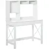 Bureau bibliothèque 2 en 1 HOMCOM - Panneaux Particules métal Blanc - ...