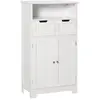 KLEANKIN Meuble bas de salle de bain multi-rangements MDF blanc