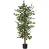 HOMCOM Plante artificiel ficus H.1,5 m tronc branches liane lichen pot inclus