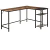 HOMCOM Bureau informatique design industriel aspect vieux bois métal noir