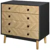 HOMCOM Commode 5 tiroirs design scandinave graphique