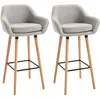 HOMCOM Lot de 2 tabourets de bar style scandinave repose-pieds et accoudoirs
