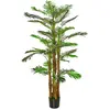 Outsunny Palmier artificiel H.1,85 m tronc branches lichen pot inclus