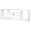 Meuble TV - HOMCOM - Design contemporain - 3 niches, placard double porte - Blanc