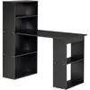 Bureau Informatique HOMCOM 120L x 55l x 120H cm avec bibliothèque adja...