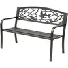 Outsunny - banc 3 places - Métal - 127x60x85cm - Brun