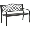 Banc de Jardin - OUTSUNNY - Style Rural Chic - 3 Places - Métal et Fon...