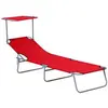 Outsunny - chaise longue - Métal - 187x58x36cm - Rouge
