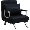 HOMCOM Fauteuil chauffeuse canapé-lit Convertible 1 Place déhoussable ...