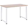HOMCOM Table informatique bureau métal blanc aspect chêne clair
