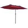 Outsunny Grand parasol droit de jardin acier polyester
