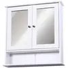 HOMCOM Armoire Murale étagère Salle de Bain - kleankin - Réf. 834-182 - 1 étagère - Porte Miroir - MDF Blanc